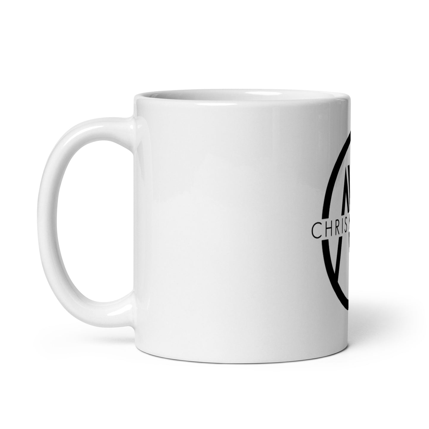 White glossy mug